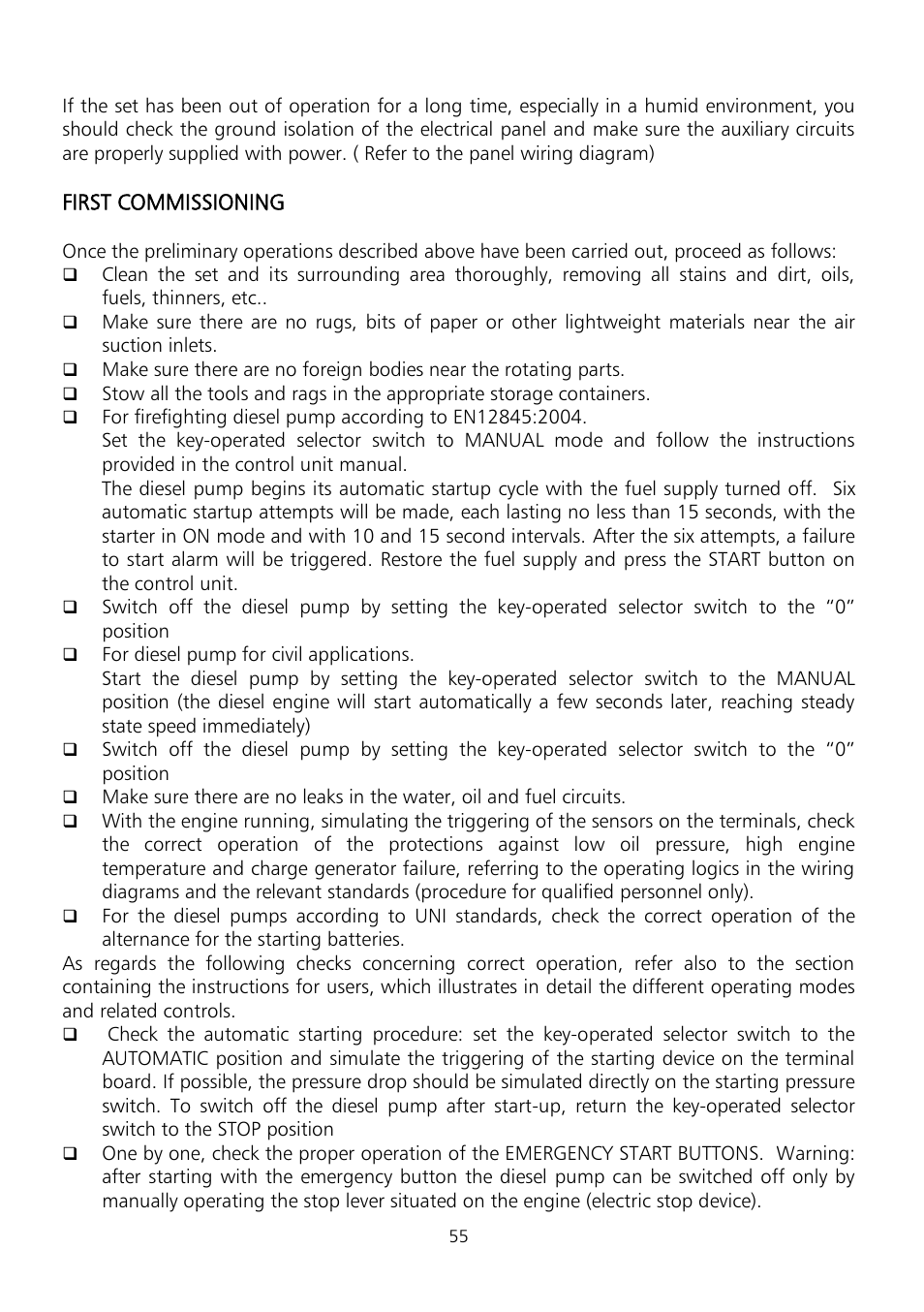 Xylem Fire diesel pump D Series GEN D Series User Manual | Page 55 / 176
