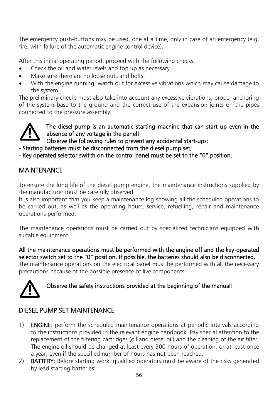 Xylem Fire diesel pump D Series GEN D Series User Manual | Page 56 / 176