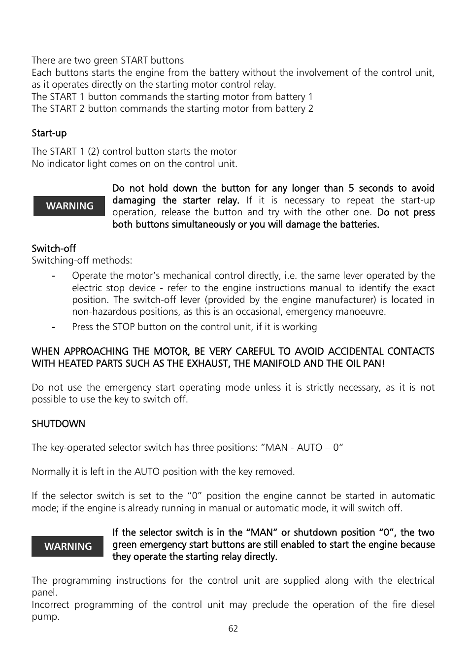 Xylem Fire diesel pump D Series GEN D Series User Manual | Page 62 / 176