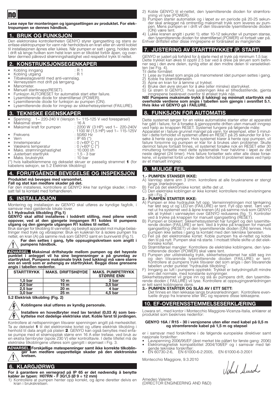 Xylem GENYO 16A / R15 30 User Manual | Page 13 / 20