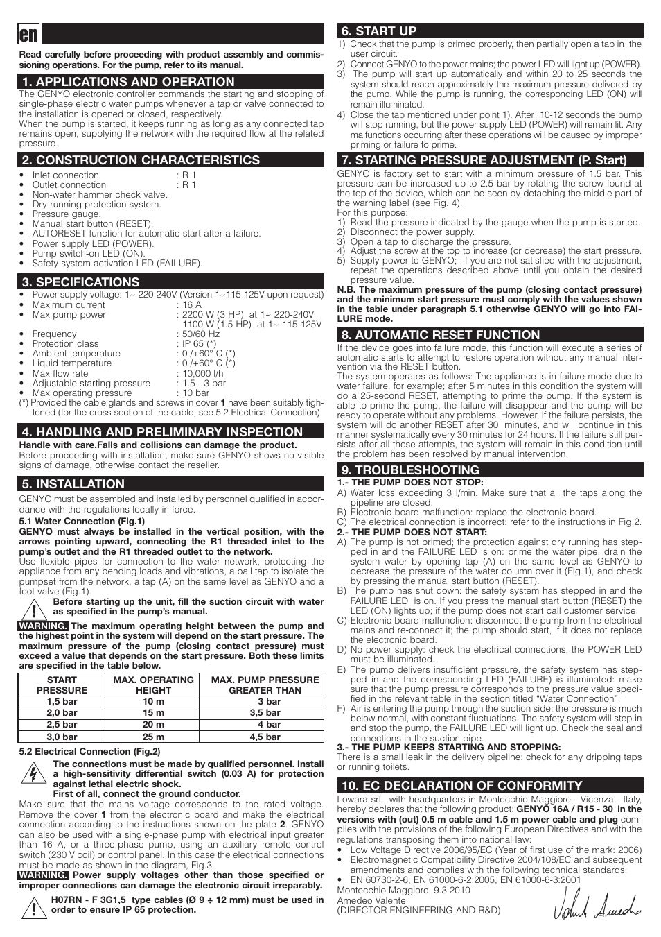 Xylem GENYO 16A / R15 30 User Manual | Page 5 / 20