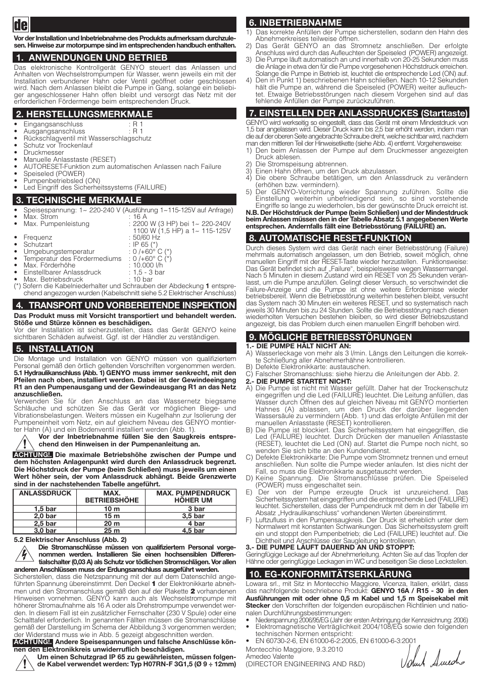 Xylem GENYO 16A / R15 30 User Manual | Page 7 / 20