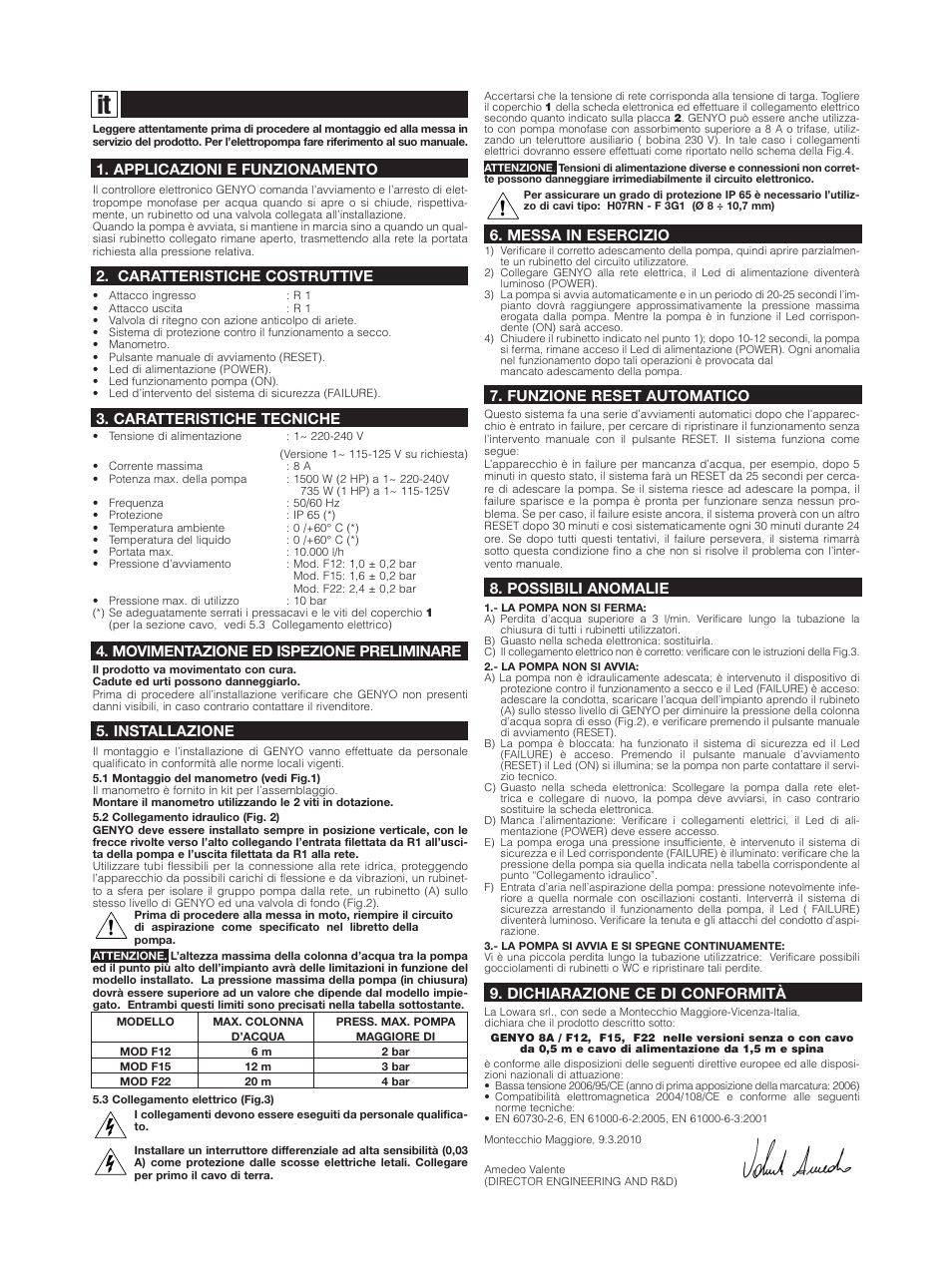 Xylem GENYO 8A / F12 F15 F22 User Manual | Page 4 / 20