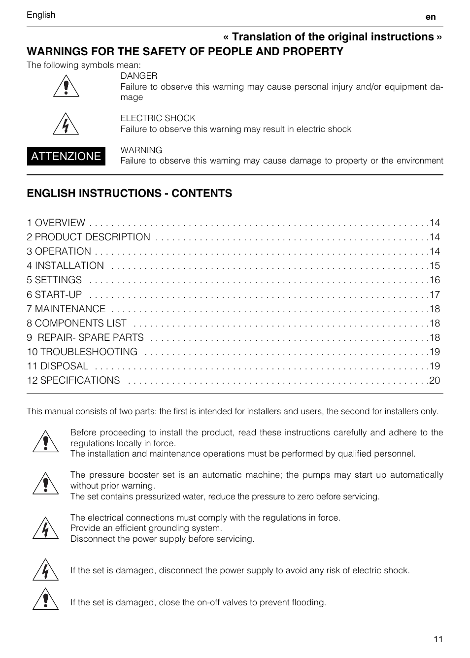 Xylem GHV User Manual | Page 11 / 76