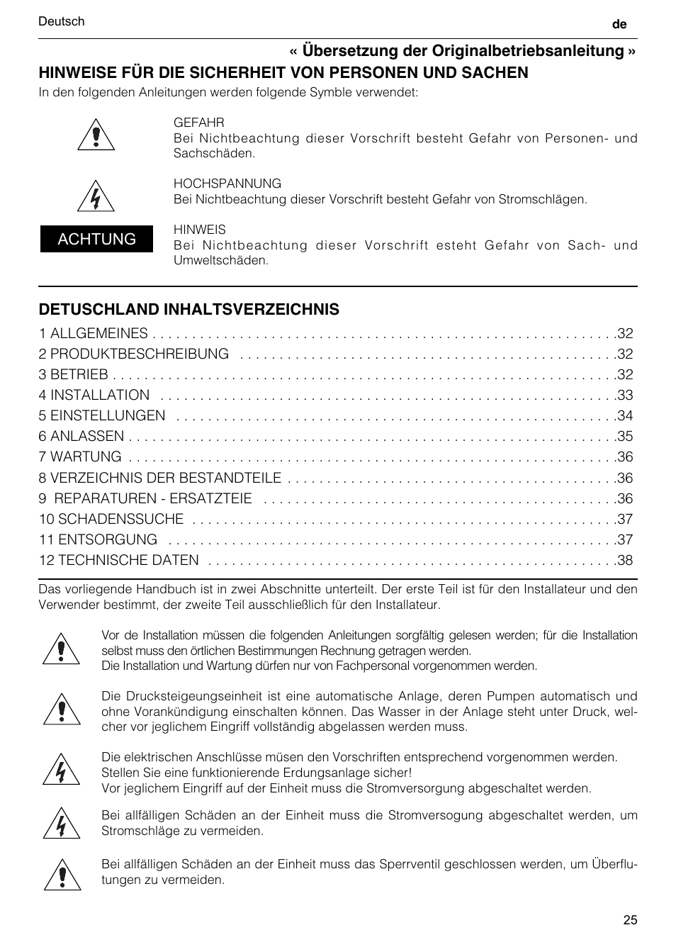 Xylem GHV User Manual | Page 25 / 76