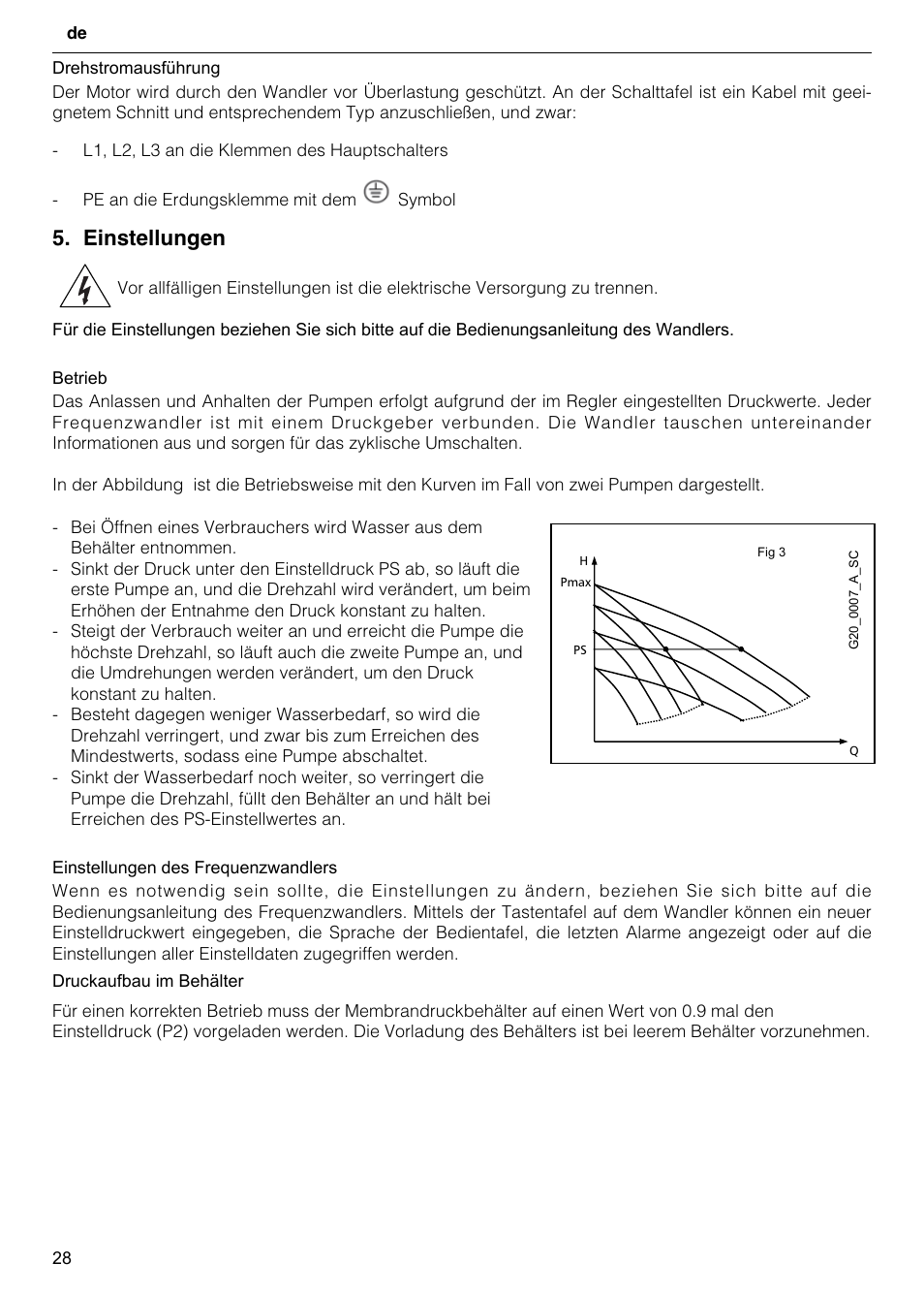 Einstellungen | Xylem GHV User Manual | Page 28 / 76