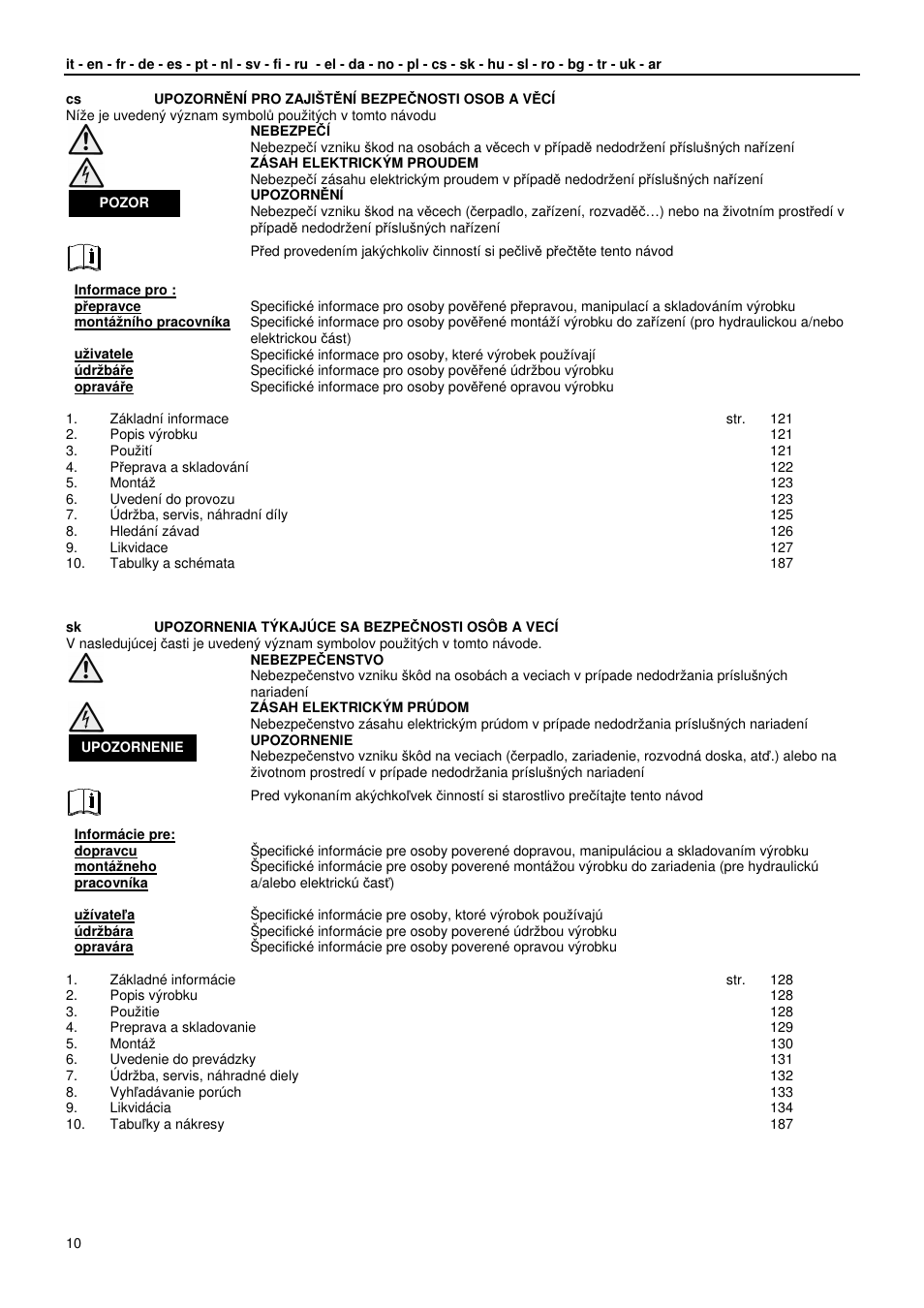 Xylem GLS GLV User Manual | Page 10 / 230