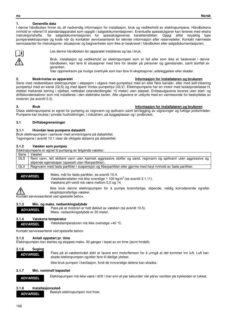 Xylem GLS GLV User Manual | Page 106 / 230