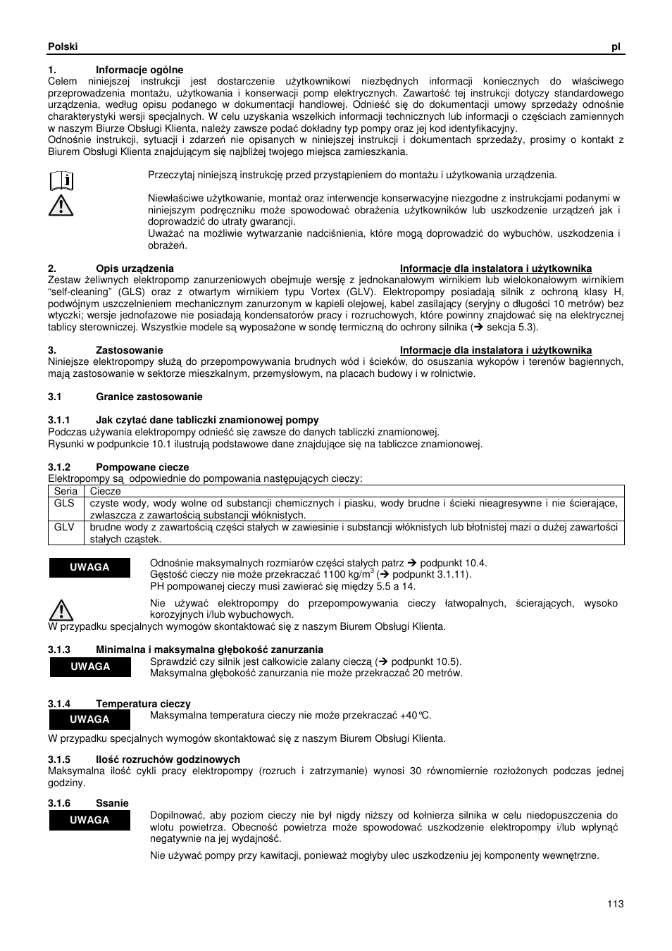 Xylem GLS GLV User Manual | Page 113 / 230