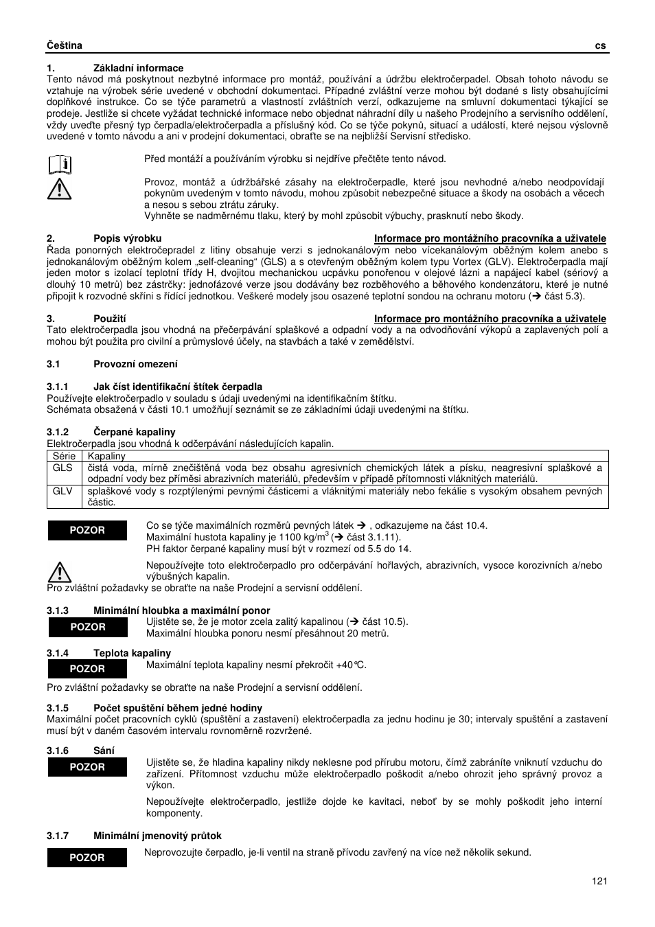 Xylem GLS GLV User Manual | Page 121 / 230