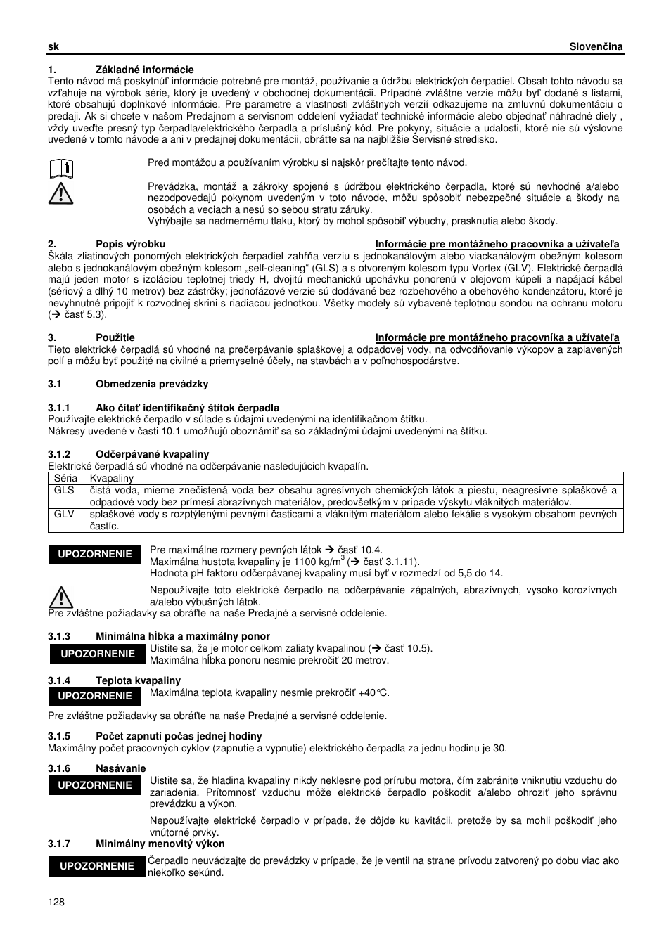 Xylem GLS GLV User Manual | Page 128 / 230