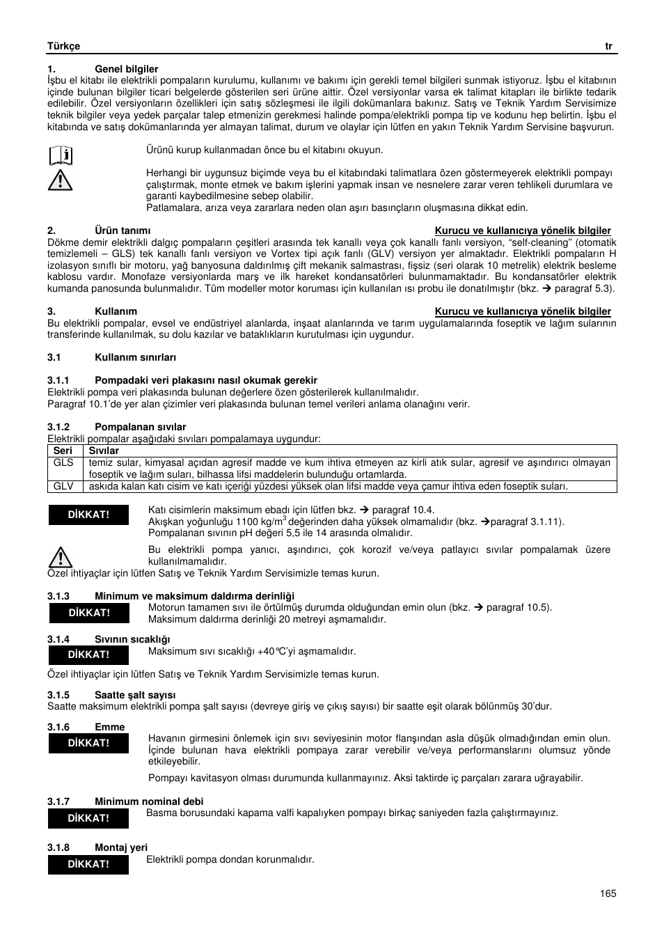 Xylem GLS GLV User Manual | Page 165 / 230