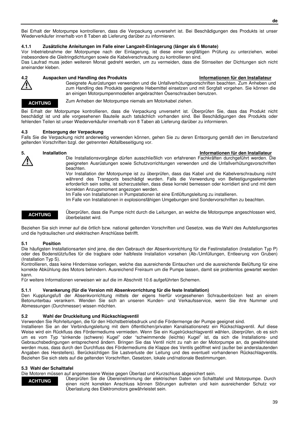 Xylem GLS GLV User Manual | Page 39 / 230