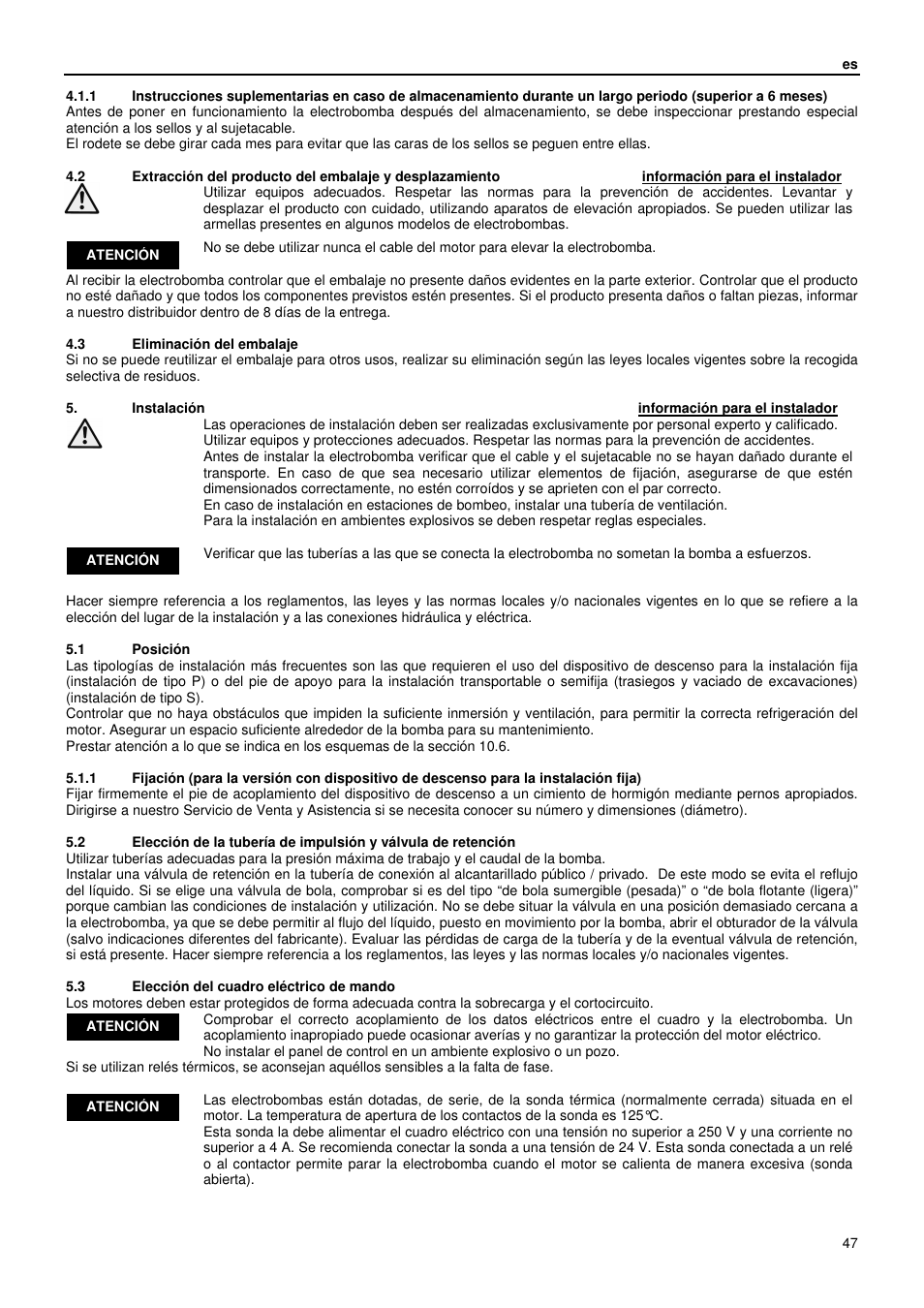 Xylem GLS GLV User Manual | Page 47 / 230