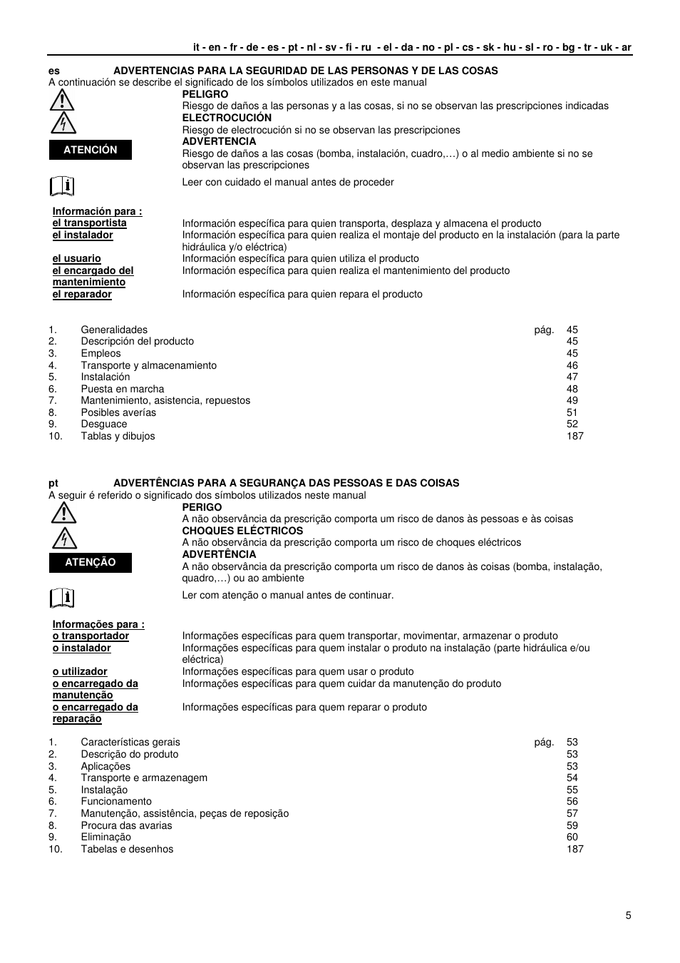 Xylem GLS GLV User Manual | Page 5 / 230