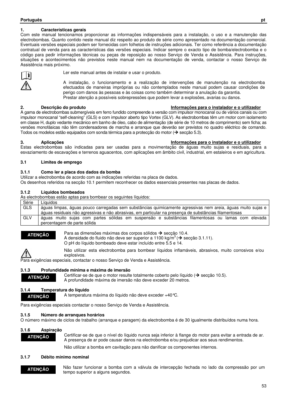 Xylem GLS GLV User Manual | Page 53 / 230