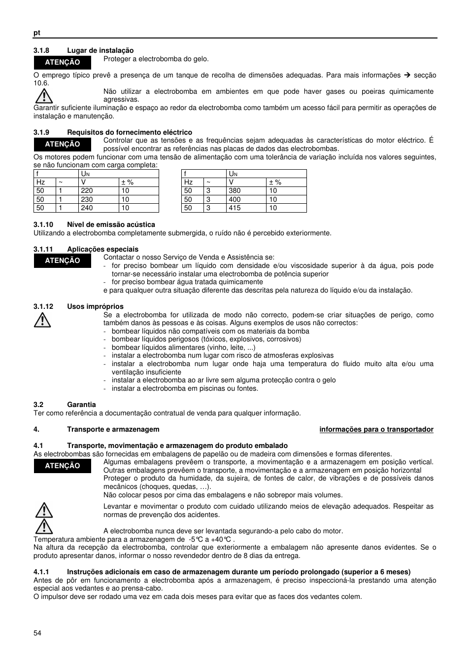 Xylem GLS GLV User Manual | Page 54 / 230