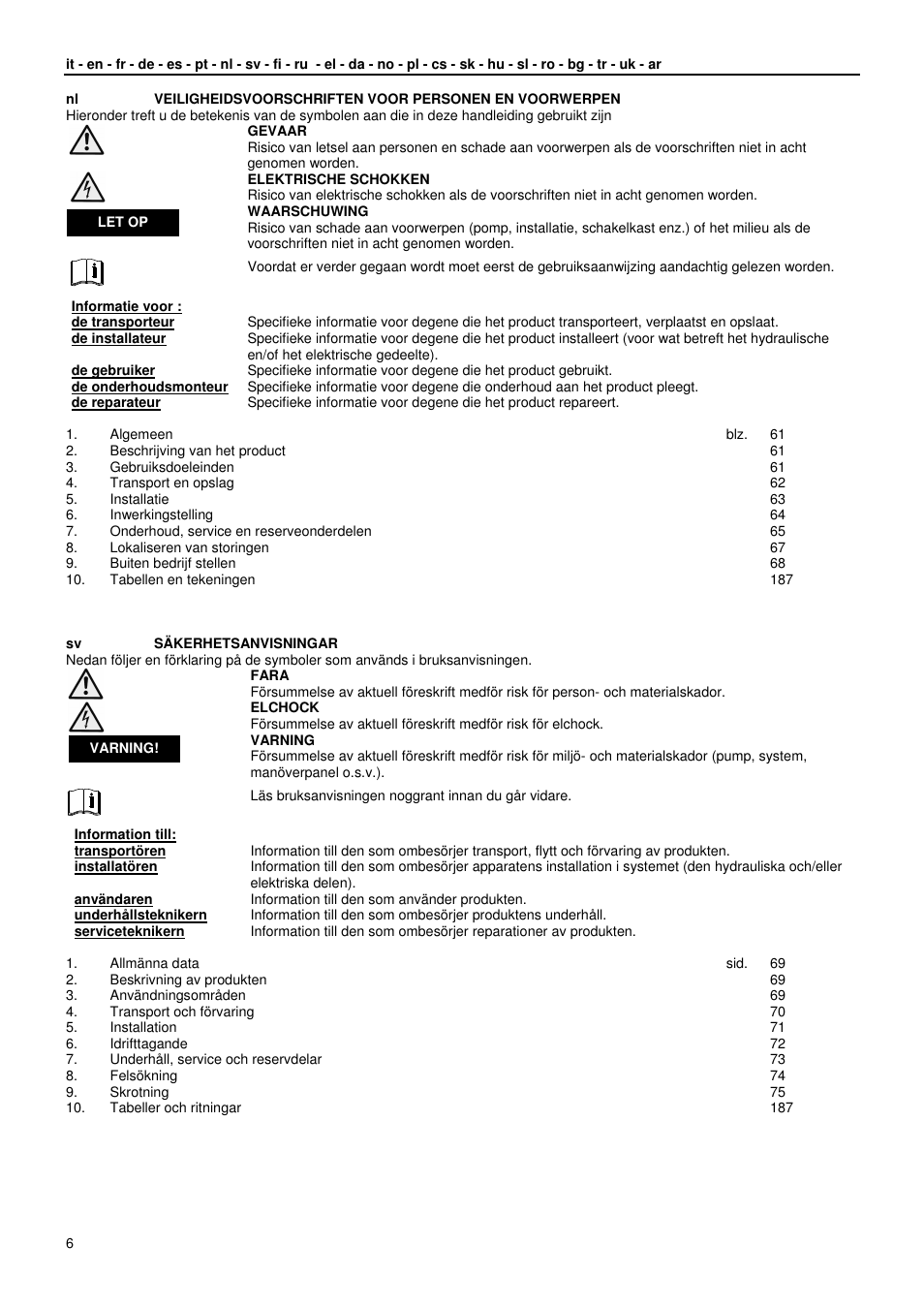 Xylem GLS GLV User Manual | Page 6 / 230