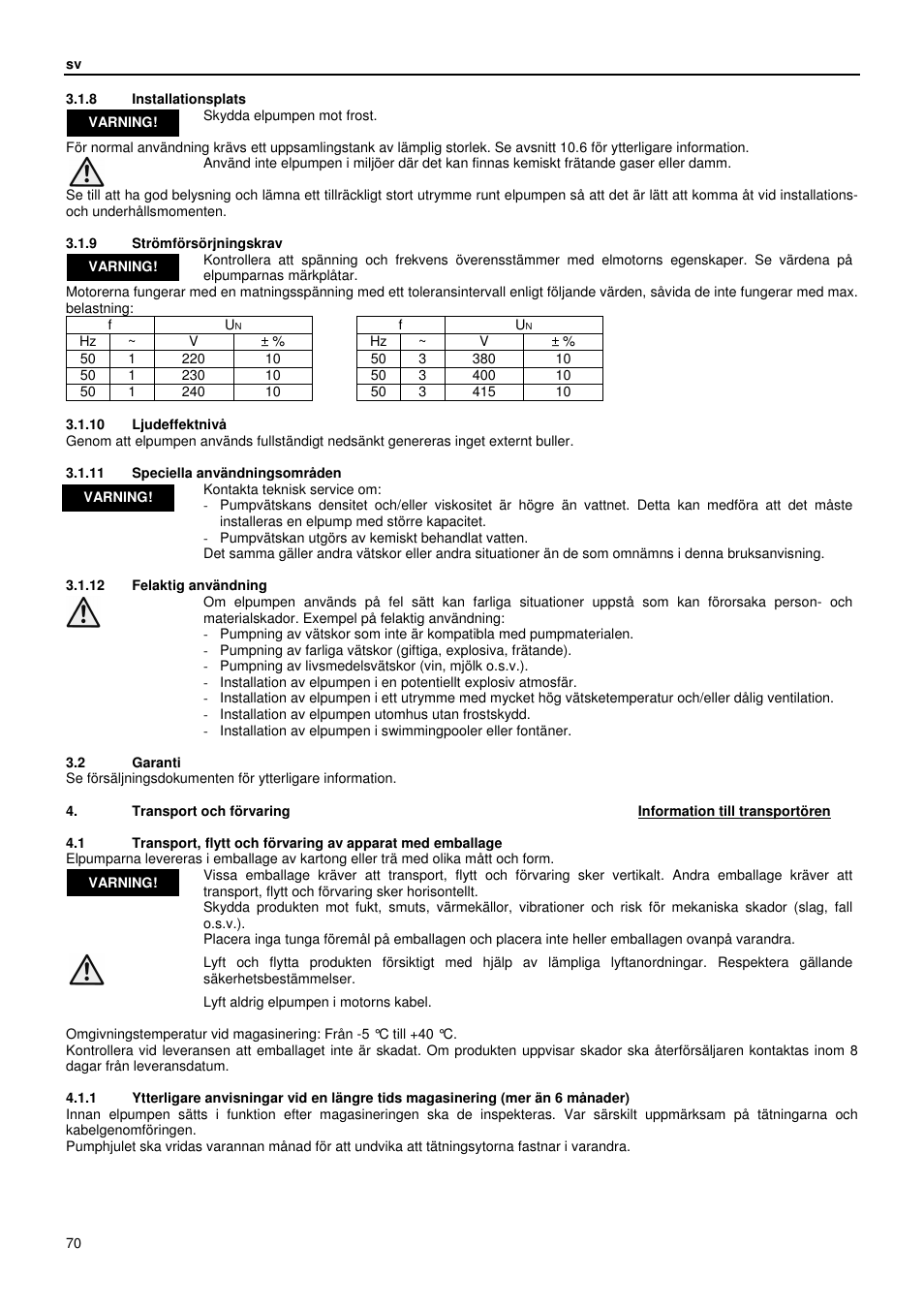 Xylem GLS GLV User Manual | Page 70 / 230