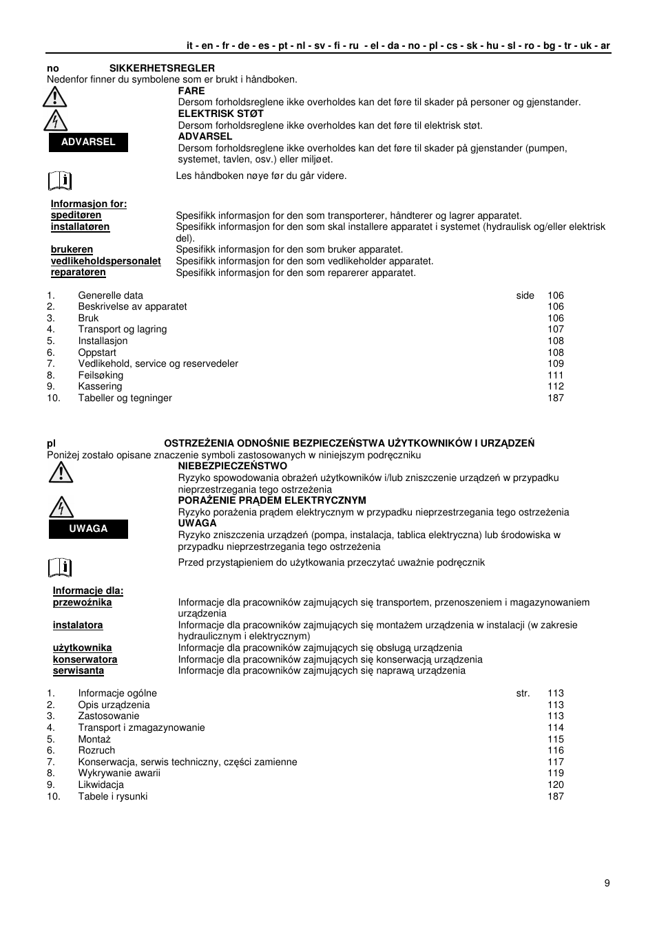 Xylem GLS GLV User Manual | Page 9 / 230