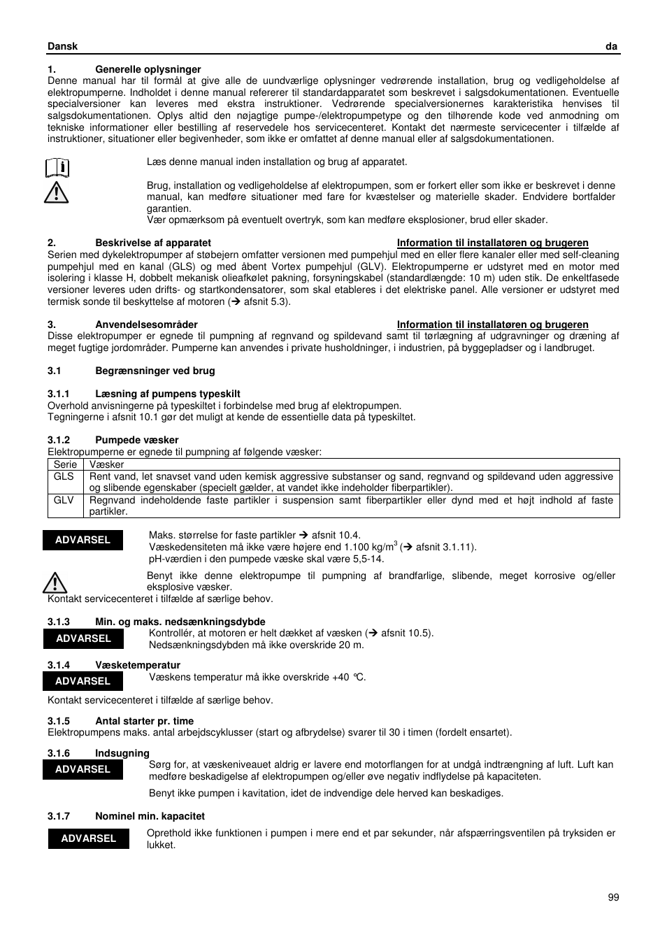 Xylem GLS GLV User Manual | Page 99 / 230