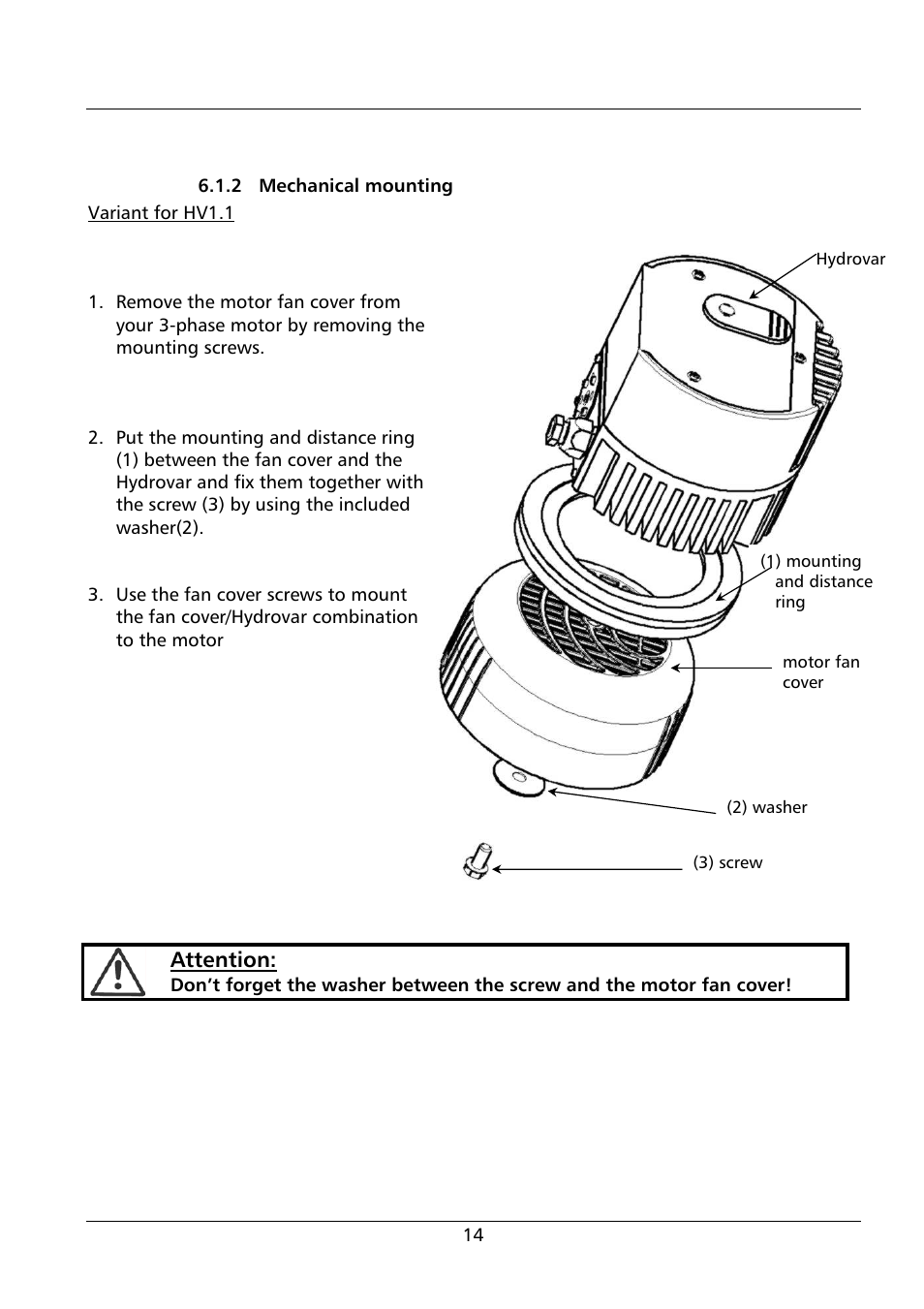 Attention | Xylem HV 1.1 - 1.2 User Manual | Page 14 / 60