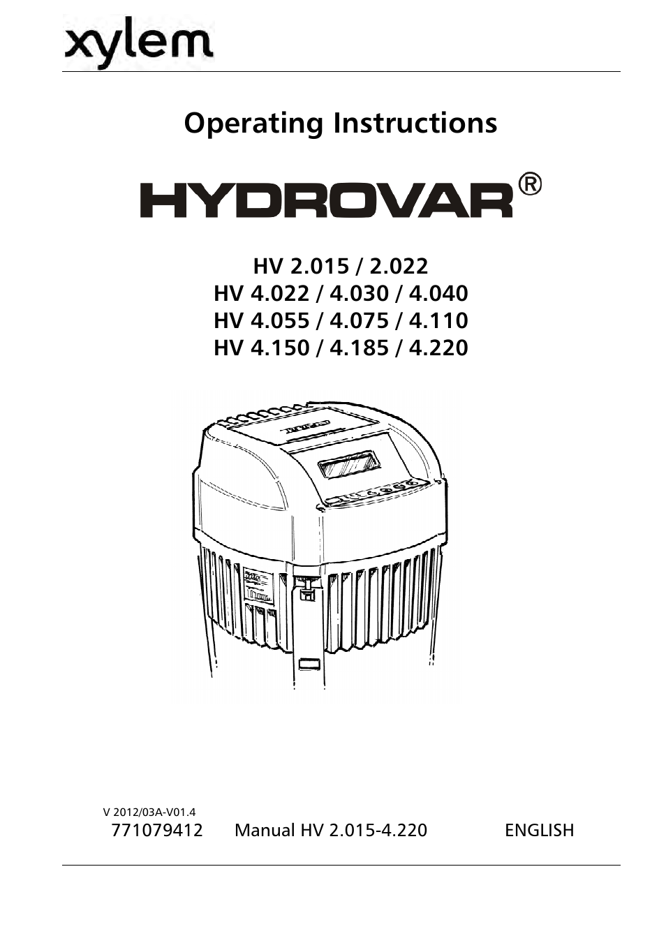 Xylem HYDROVAR HV 4.150 / 4.185 / 4.220 User Manual | 104 pages