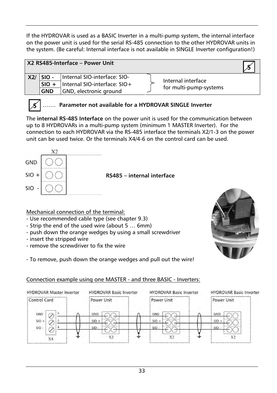 Xylem HYDROVAR HV 4.150 / 4.185 / 4.220 User Manual | Page 33 / 104