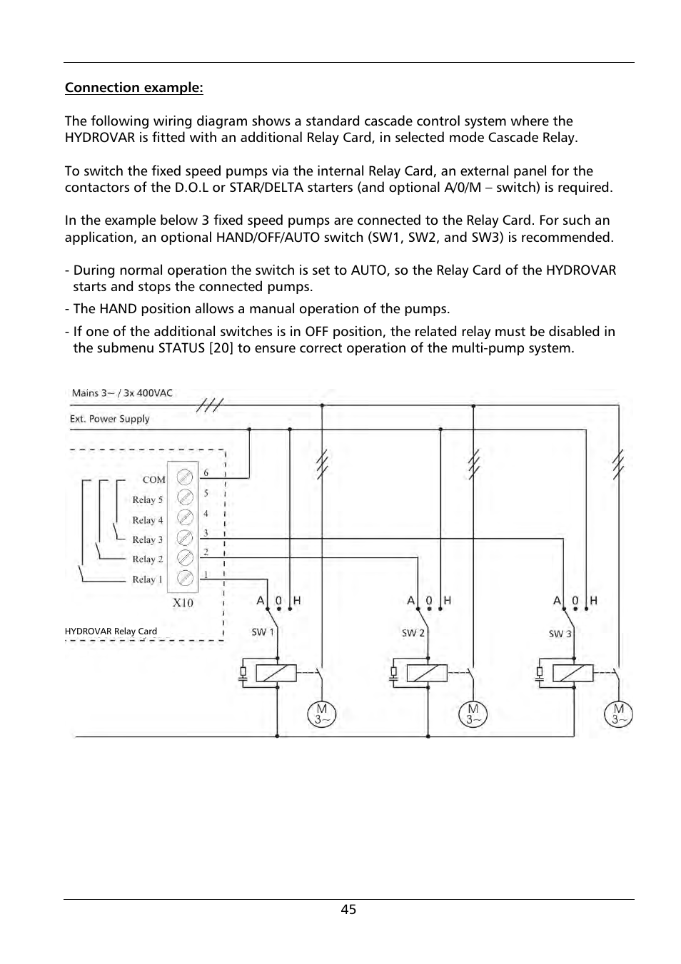 Xylem HYDROVAR HV 4.150 / 4.185 / 4.220 User Manual | Page 45 / 104