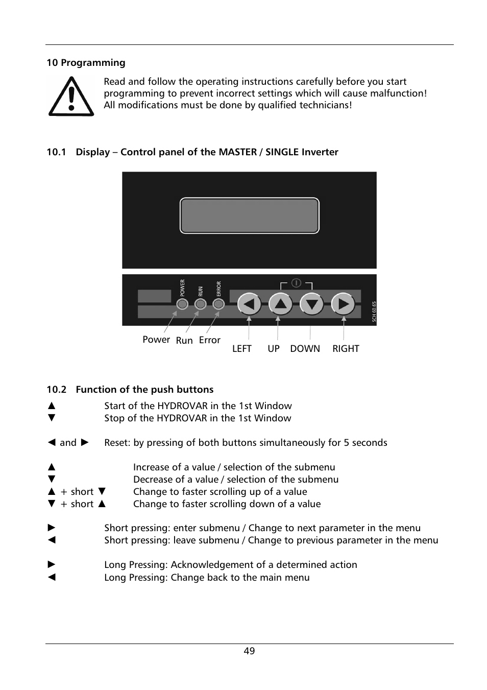 Xylem HYDROVAR HV 4.150 / 4.185 / 4.220 User Manual | Page 49 / 104