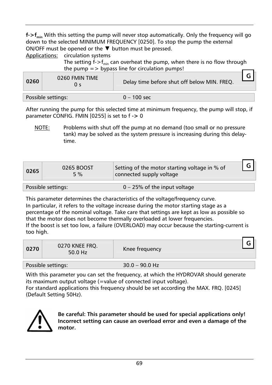 Xylem HYDROVAR HV 4.150 / 4.185 / 4.220 User Manual | Page 69 / 104