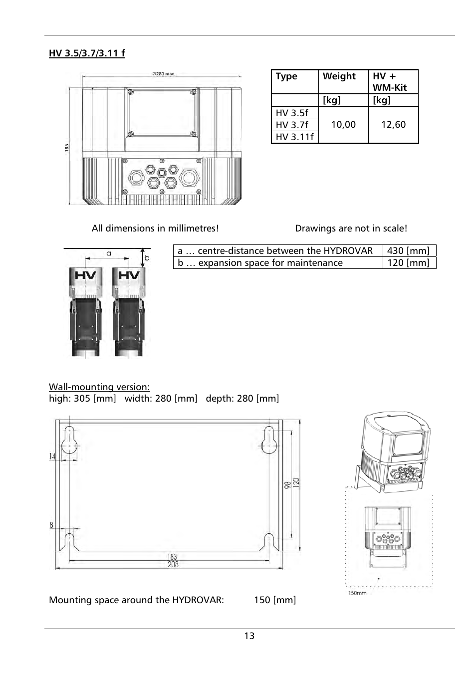 Xylem HYDROVAR (HV2.1 - 3.45) User Manual | Page 13 / 72