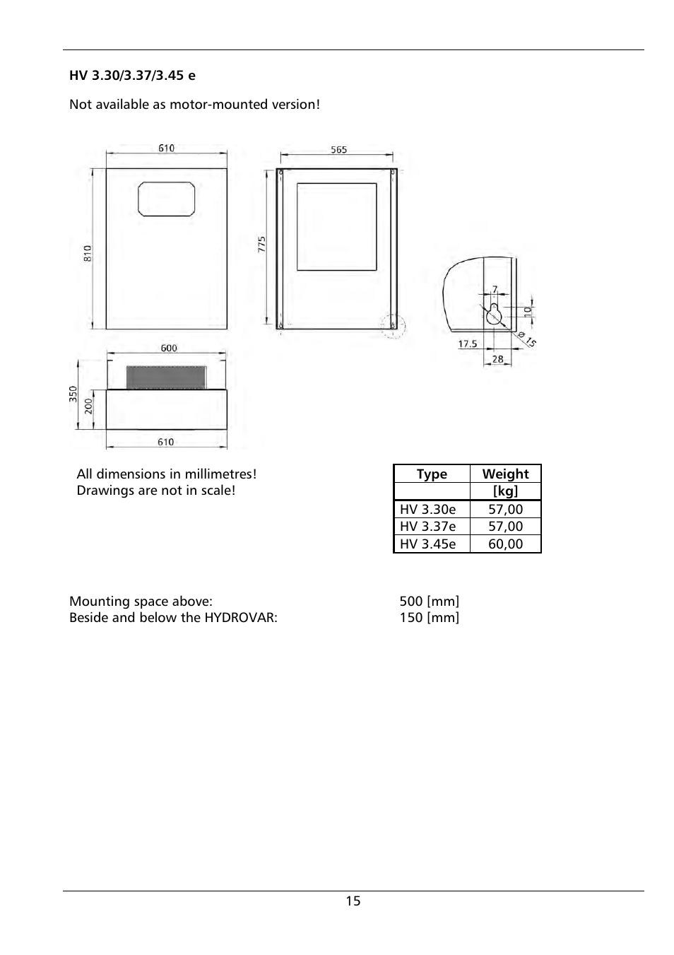 Xylem HYDROVAR (HV2.1 - 3.45) User Manual | Page 15 / 72