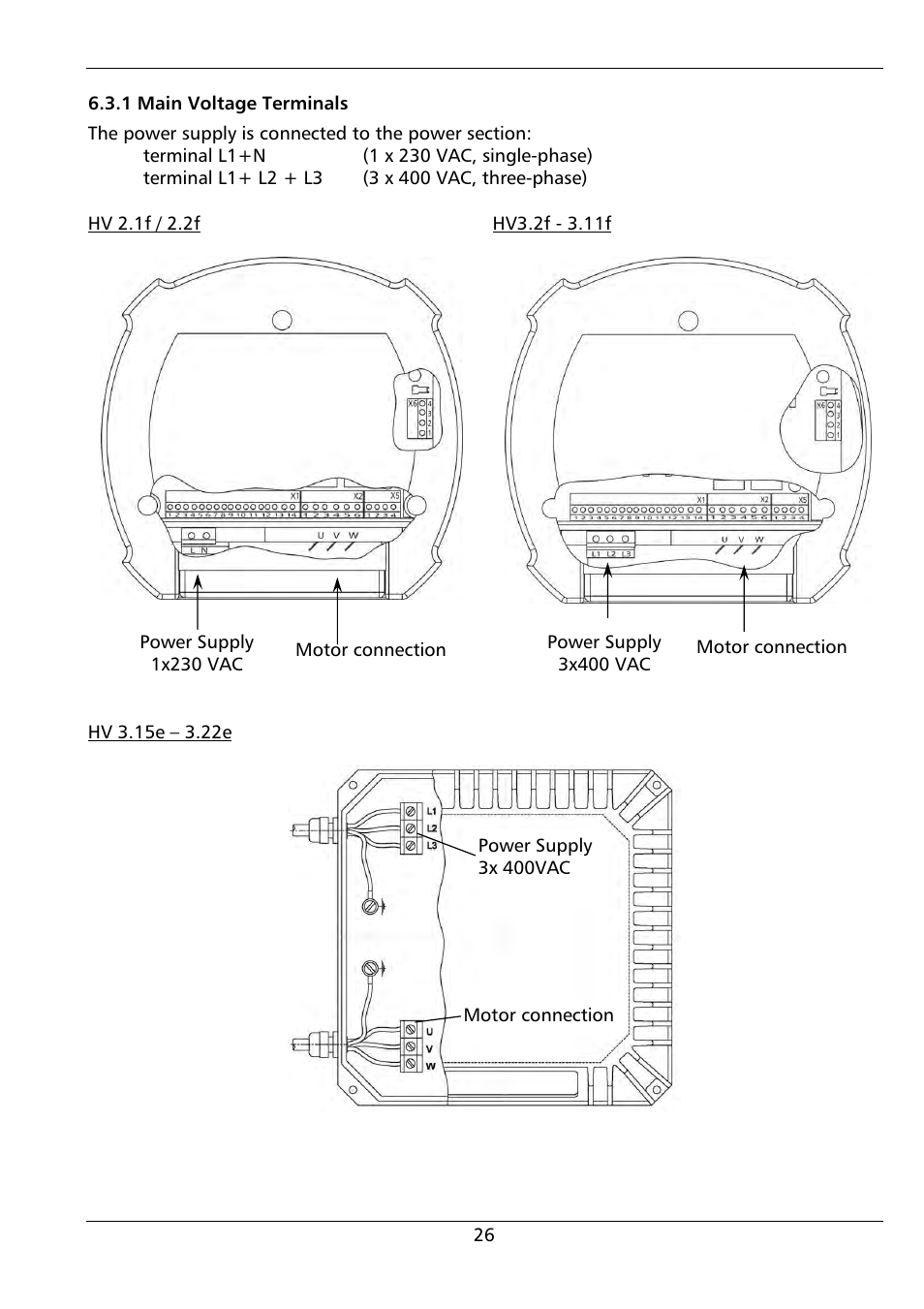 Xylem HYDROVAR (HV2.1 - 3.45) User Manual | Page 26 / 72
