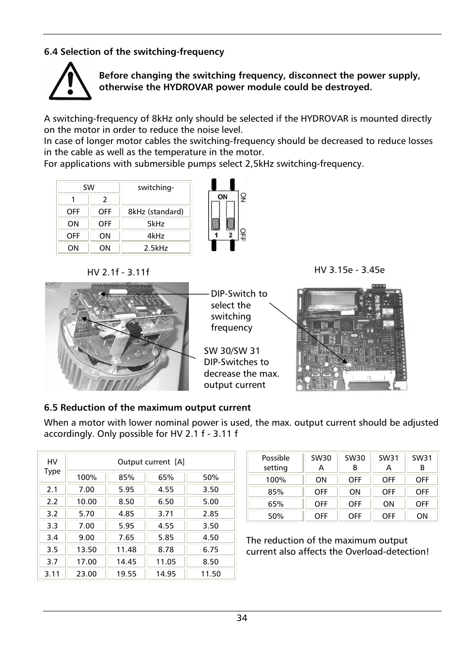 Xylem HYDROVAR (HV2.1 - 3.45) User Manual | Page 34 / 72