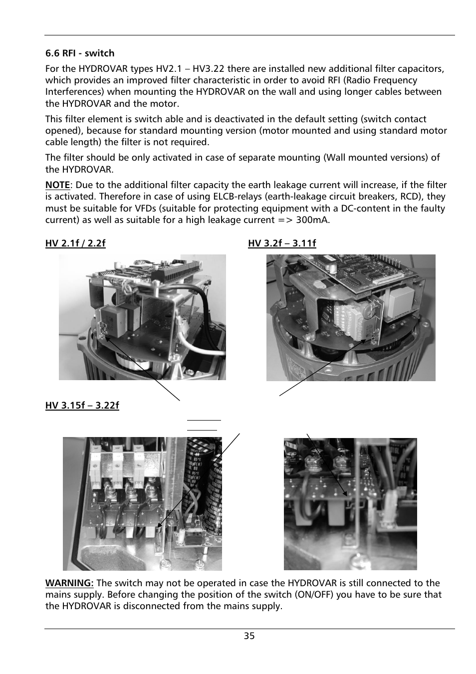 Xylem HYDROVAR (HV2.1 - 3.45) User Manual | Page 35 / 72