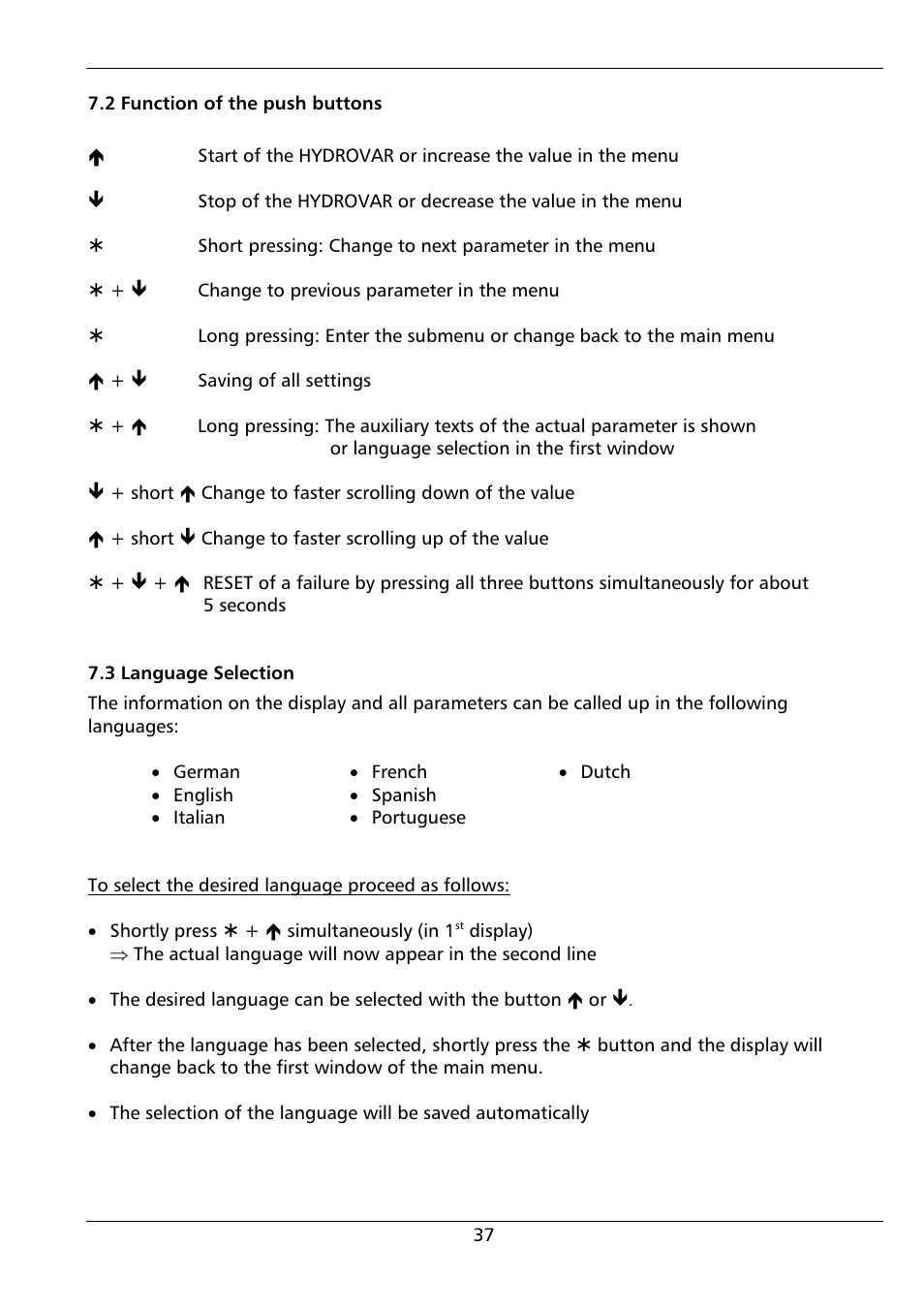 Xylem HYDROVAR (HV2.1 - 3.45) User Manual | Page 37 / 72