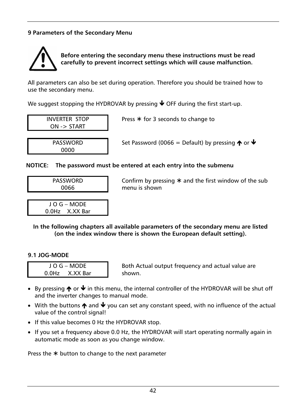 Xylem HYDROVAR (HV2.1 - 3.45) User Manual | Page 42 / 72