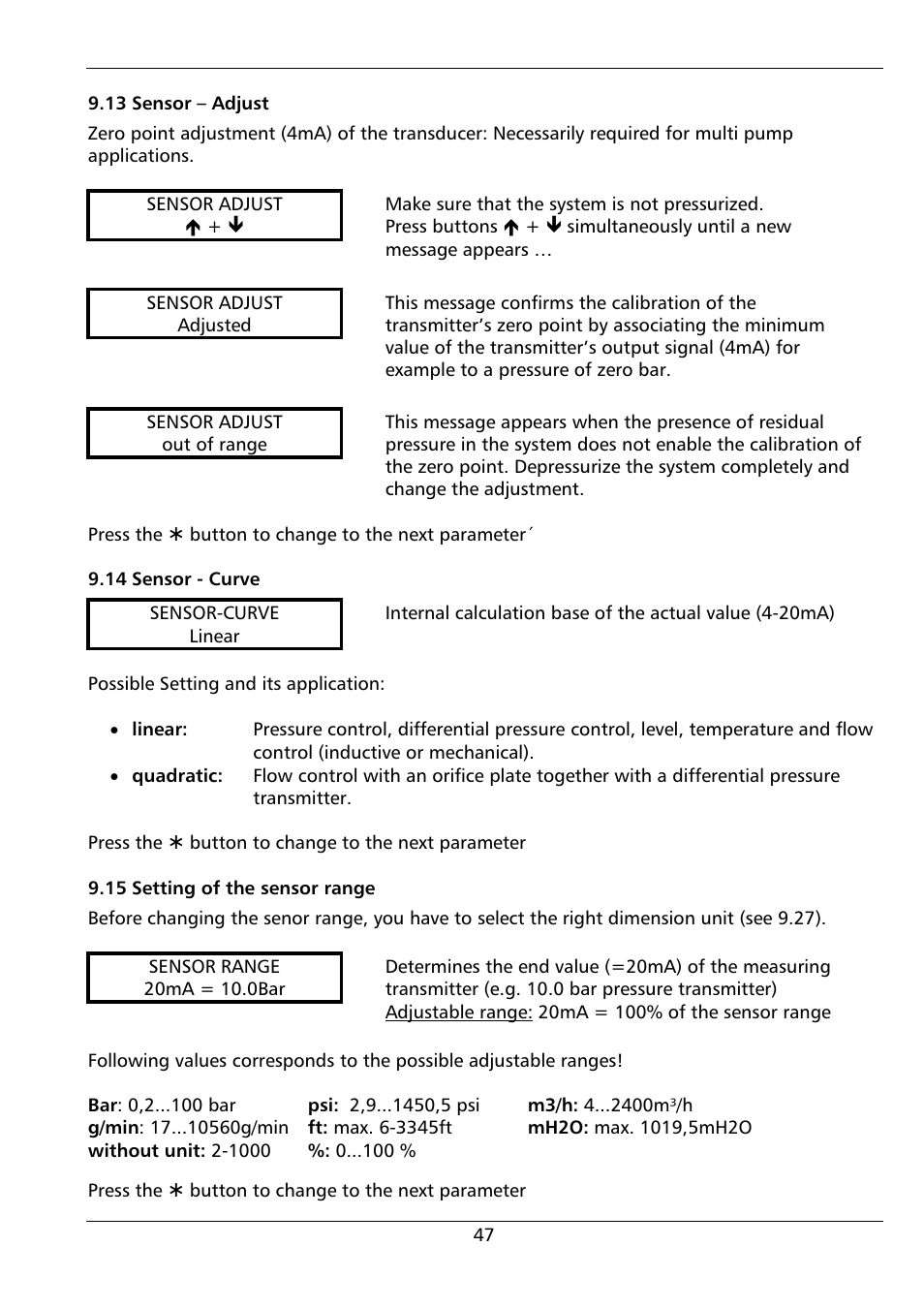 Xylem HYDROVAR (HV2.1 - 3.45) User Manual | Page 47 / 72