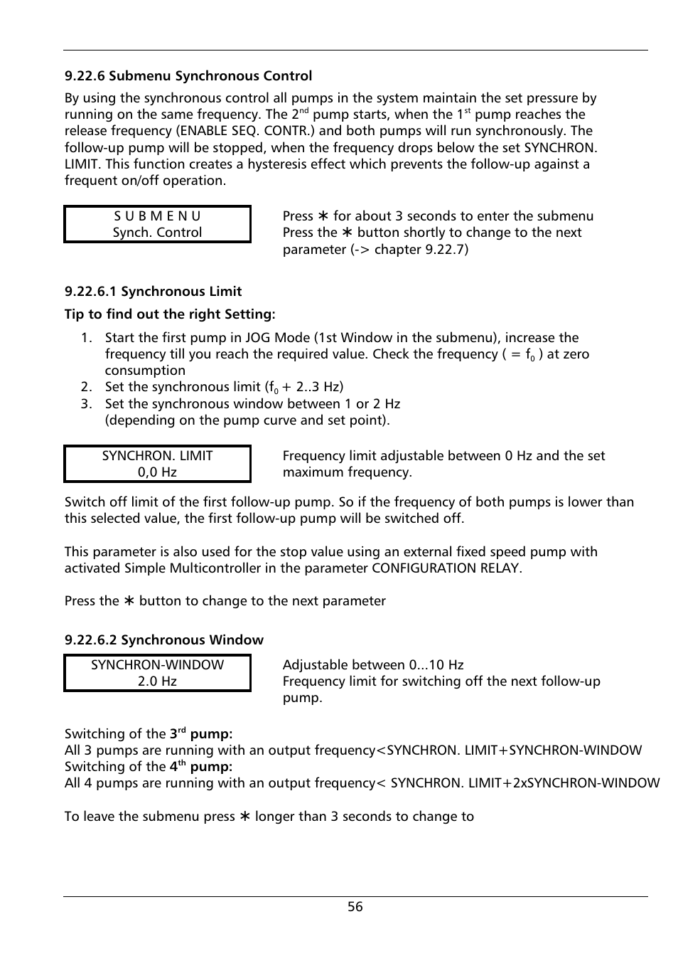 Xylem HYDROVAR (HV2.1 - 3.45) User Manual | Page 56 / 72