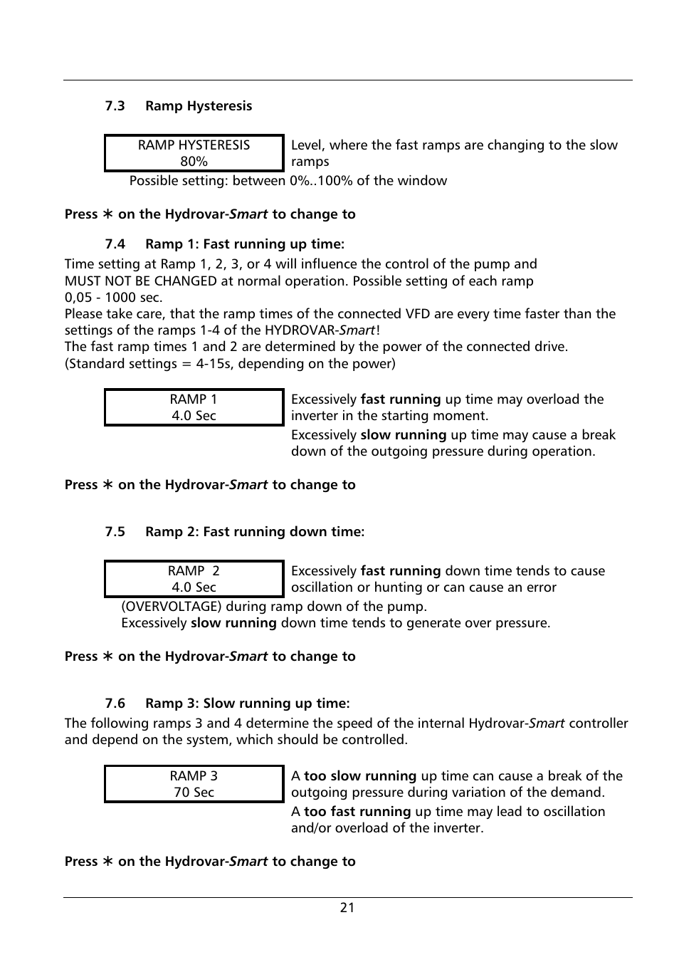 Xylem HYDROVAR Smart User Manual | Page 21 / 128