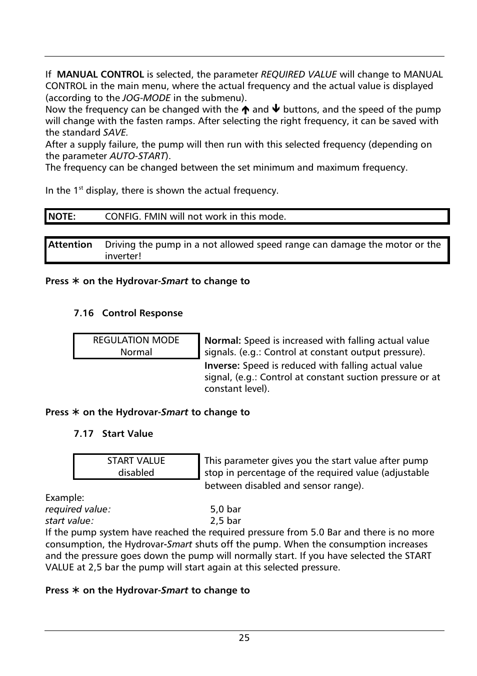 Xylem HYDROVAR Smart User Manual | Page 25 / 128