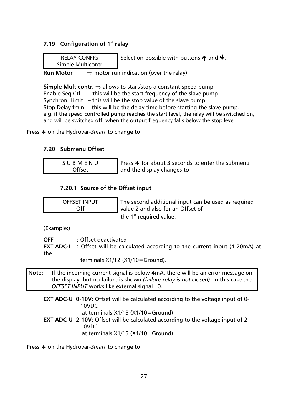Xylem HYDROVAR Smart User Manual | Page 27 / 128