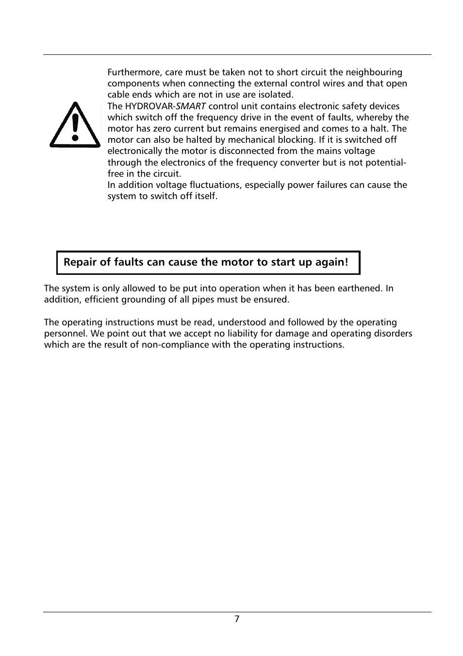 Xylem HYDROVAR Smart User Manual | Page 7 / 128