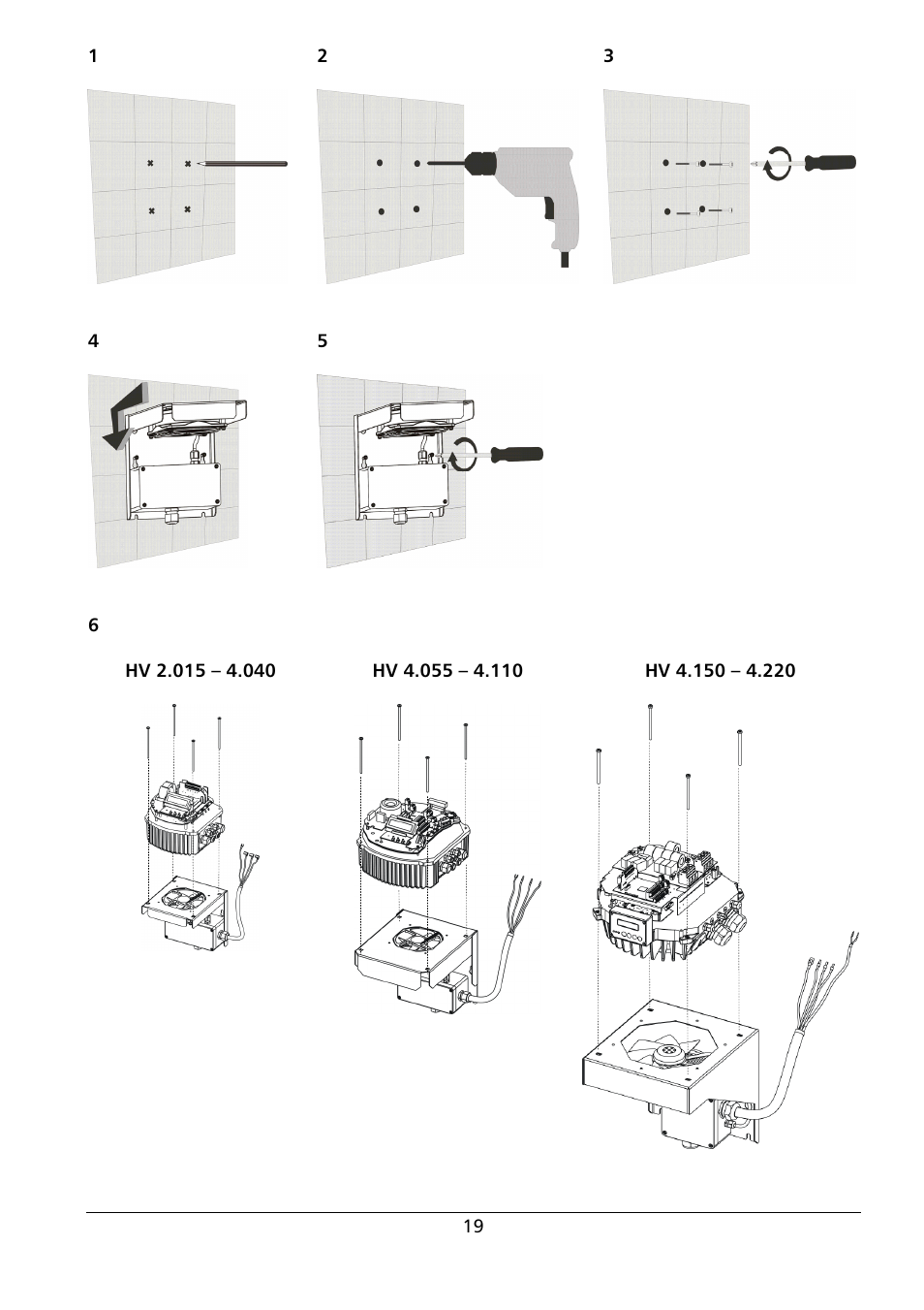 Xylem HYDROVAR Wall Mounting Kit HV 2.015-4.220 User Manual | Page 20 / 28