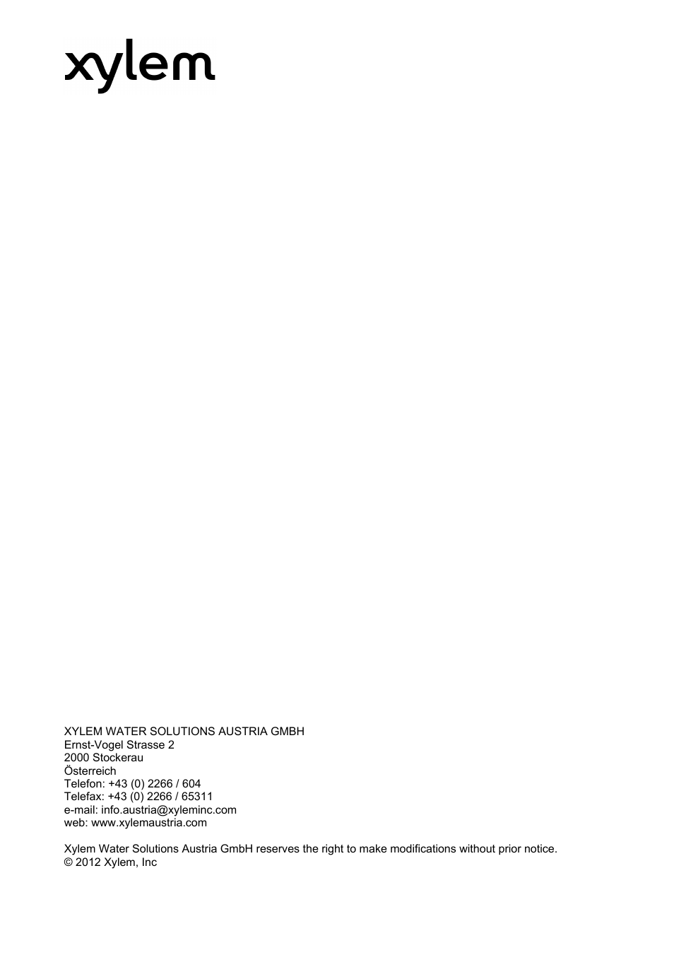 Xylem HYDROVAR Wall Mounting Kit HV 2.015-4.220 User Manual | Page 28 / 28