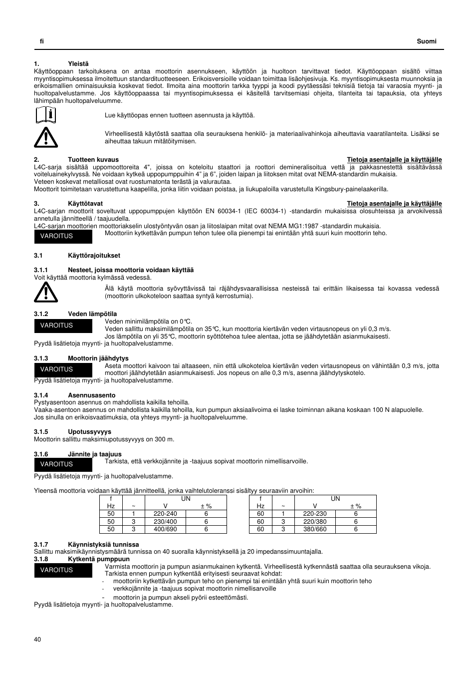 Xylem L4C User Manual | Page 40 / 56
