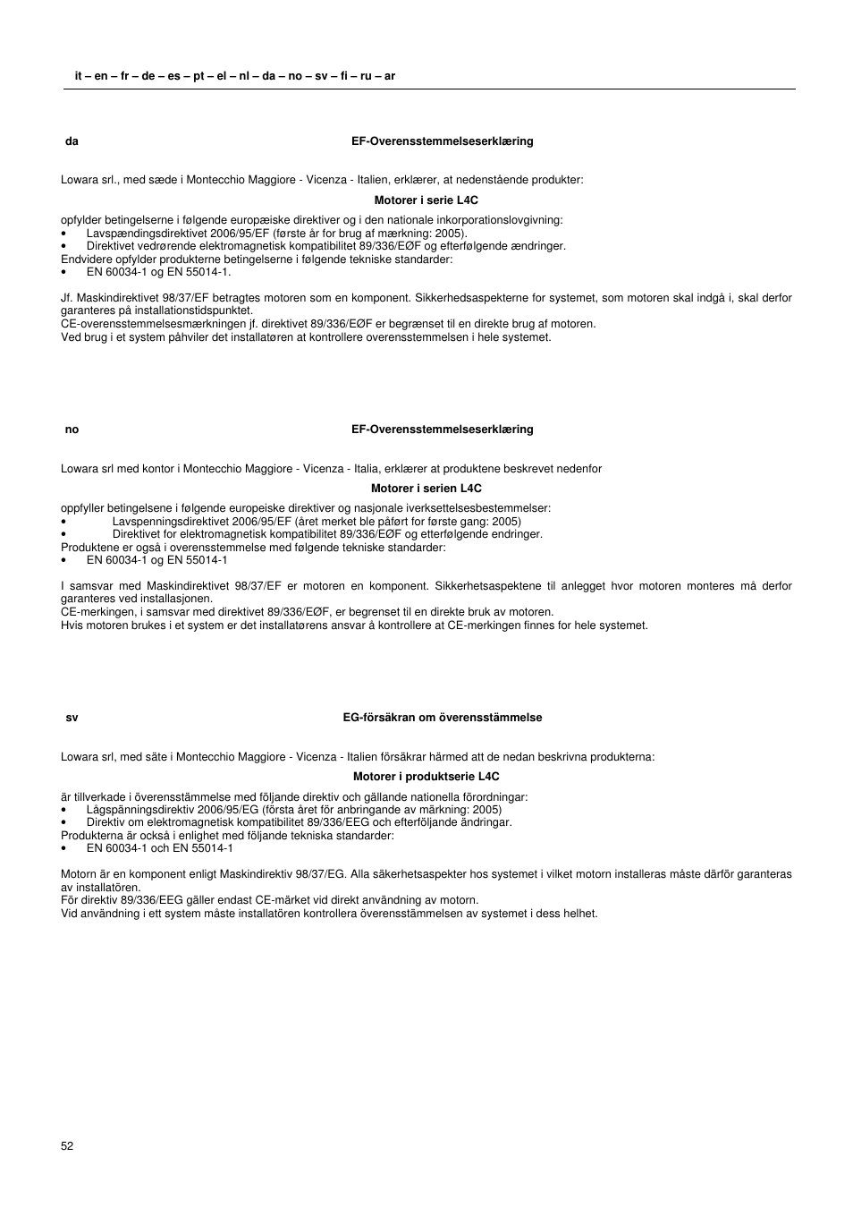 Xylem L4C User Manual | Page 52 / 56