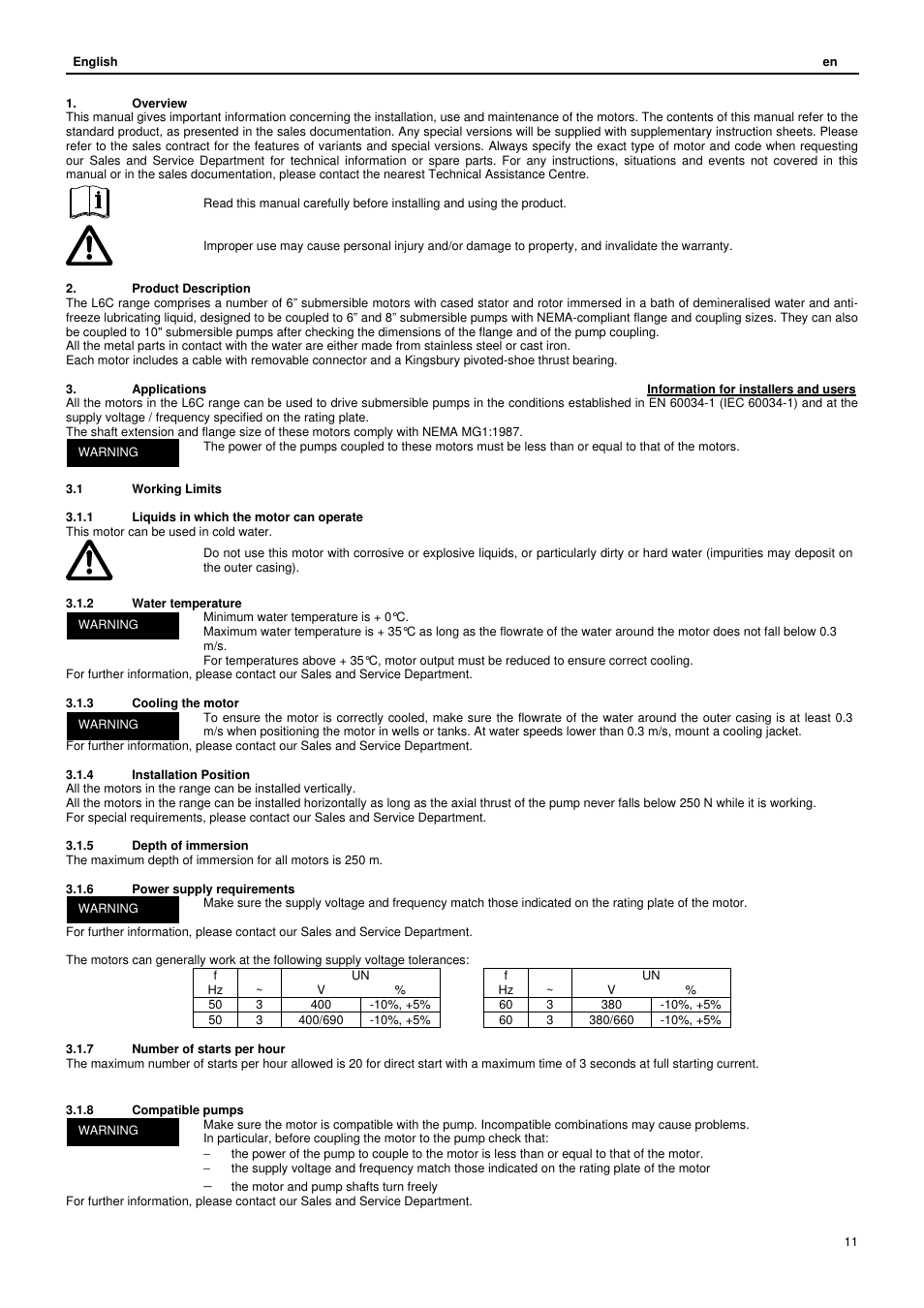 Xylem L6C User Manual | Page 11 / 56