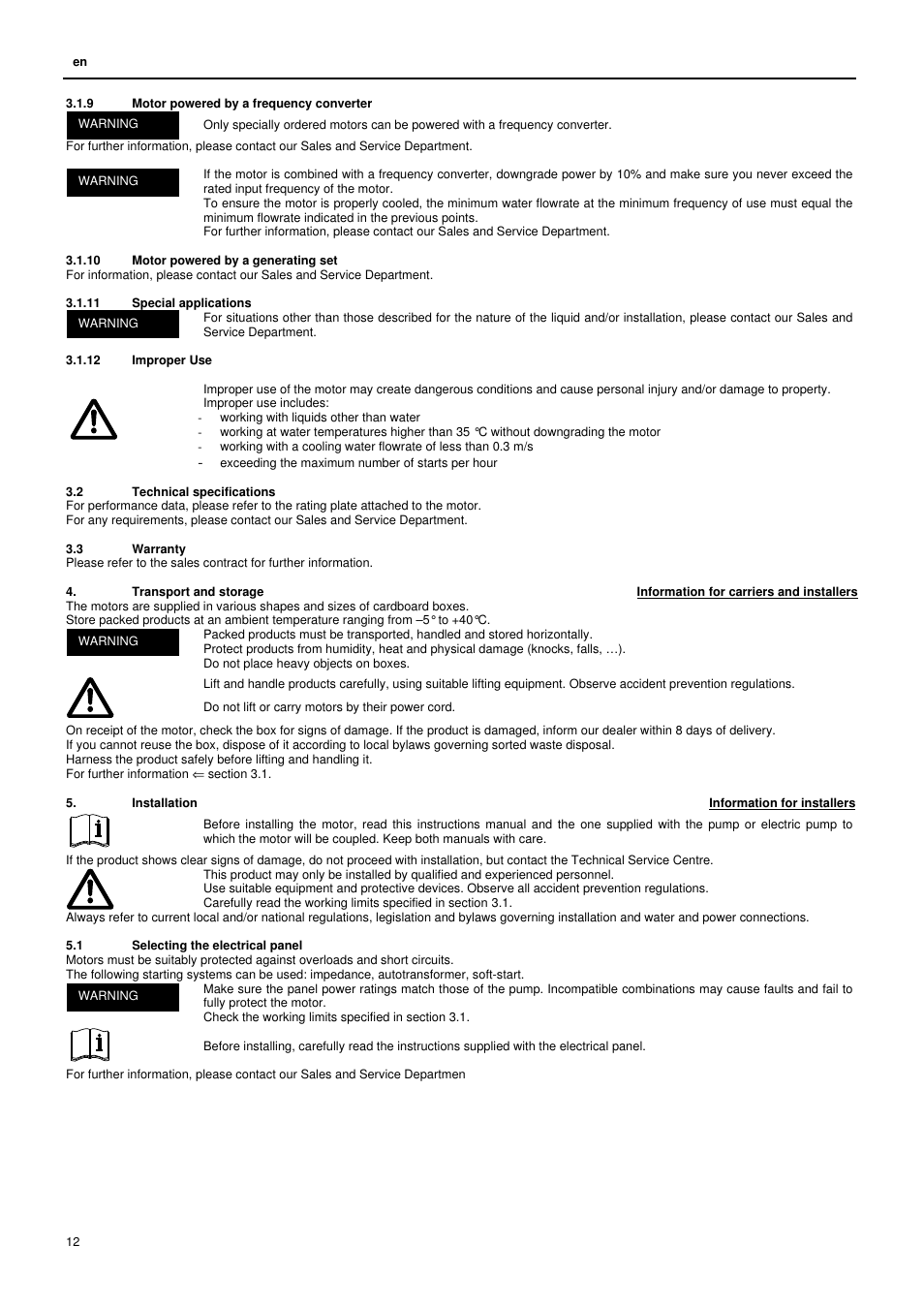 Xylem L6C User Manual | Page 12 / 56